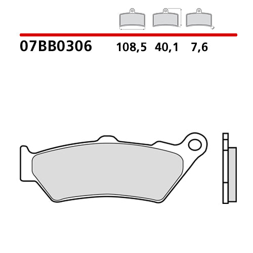 BREMBO - PASTIGLIA MESCOLA CC 07BB0306 Posteriore