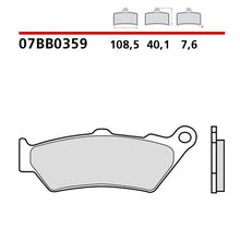 Carica l'immagine nel visualizzatore di Gallery, BREMBO - PASTIGLIA MESCOLA GENUINE 07BB0359 Posteriore