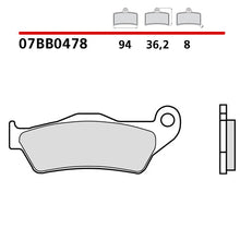 Carica l'immagine nel visualizzatore di Gallery, BREMBO - PASTIGLIA MESCOLA GENUINE 07BB0478 Posteriore