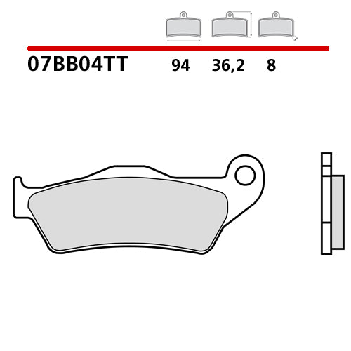 BREMBO - PASTIGLIA MESCOLA TT 07BB04TT Anteriore
