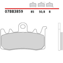 Carica l'immagine nel visualizzatore di Gallery, BREMBO - PASTIGLIA MESCOLA GENUINE 07BB3859 Anteriore