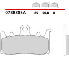 Carica l'immagine nel visualizzatore di Gallery, BREMBO - PASTIGLIA MESCOLA SA 07BB38SA Anteriore