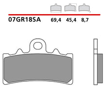 Carica l'immagine nel visualizzatore di Gallery, BREMBO - PASTIGLIA MESCOLA SA 07GR18SA Anteriore