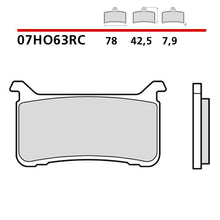 Carica l'immagine nel visualizzatore di Gallery, BREMBO - PASTIGLIA MESCOLA RC 07HO63RC Anteriore