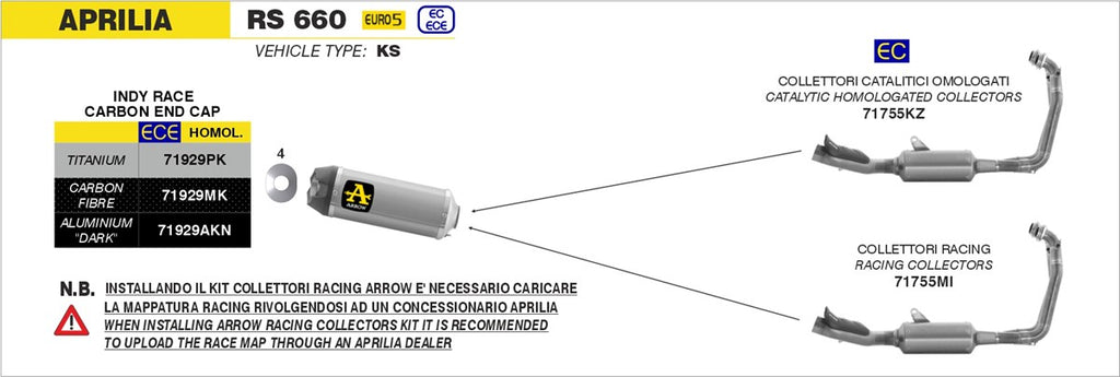 ARROW IMPIANTO SCARICO APRILIA RS 660 '20/21