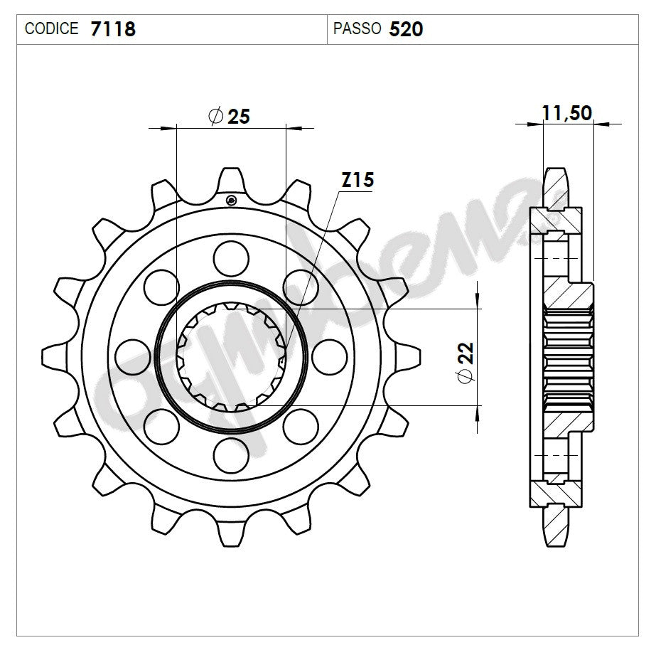 KIT TRASMISSIONE TROFEO KTM Cod. 2539221540