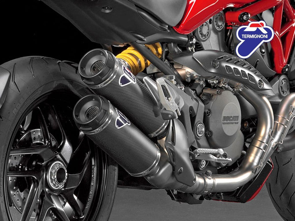 Termignoni SILENZIATORI MONSTER 821 - 96480541A — scarico montato sulla moto, vista 2