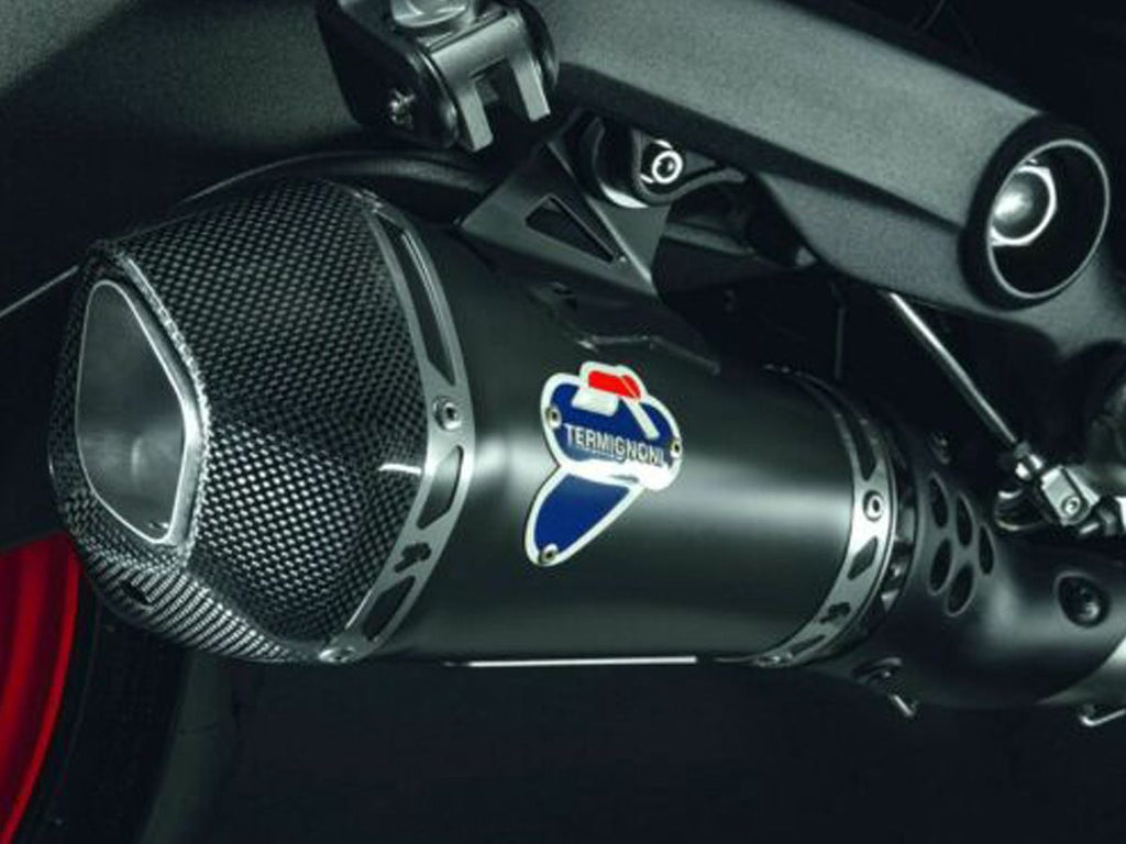 Termignoni SILENZIATORE SCRAMBLER BASSO NERO - 96481961AA — scarico montato sulla moto, vista 1