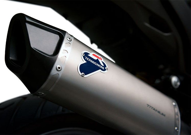 Termignoni D16809440ITA — scarico montato sulla moto, vista 2