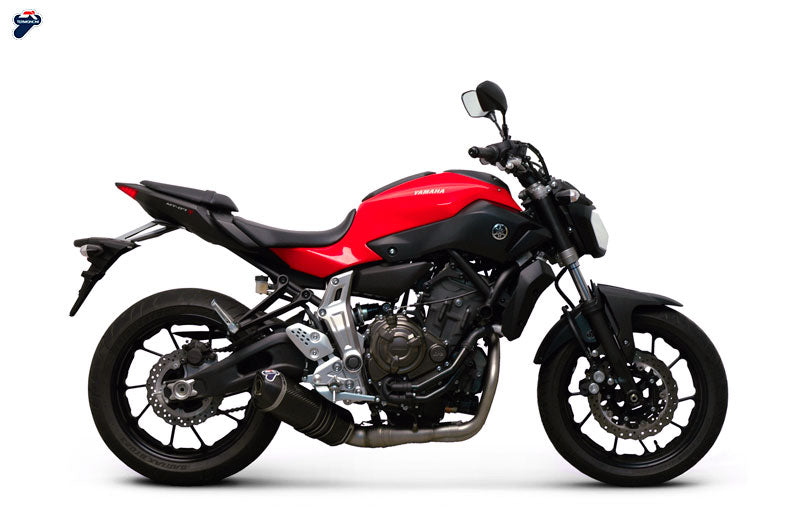 Termignoni Y104090CV — scarico montato sulla moto, vista 1