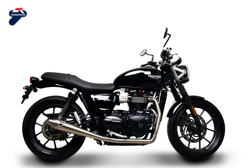 Termignoni T00909400SSX — scarico montato sulla moto, vista 1
