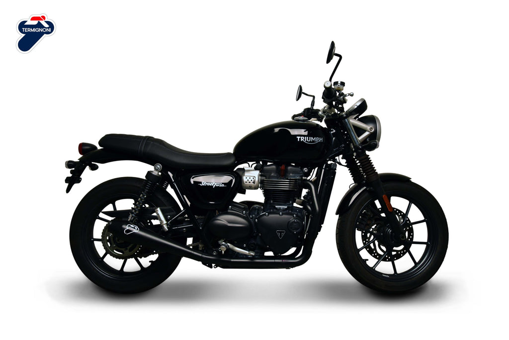 Termignoni T00909400BBX — scarico montato sulla moto, vista 1