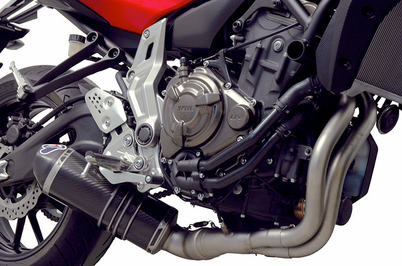 Termignoni Y104090CV — scarico montato sulla moto, vista 2