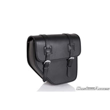 Carica l'immagine nel visualizzatore di Gallery, CUSTOM ACCES BORSA LATERALE DESTRA MOD. IBIZA NERO - COD. AP0006N - Presenta due chiusure con fibbia. Dimensioni (HxL): 315x310