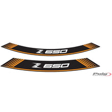 Carica l'immagine nel visualizzatore di Gallery, PUIG ADESIVI CERCHI KAWASAKI Z650 ARANCIONE - Il set consiste di 8 strisce adesive - COD. 9290T