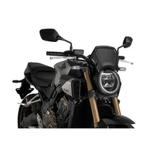 Carica l'immagine nel visualizzatore di Gallery, PUIG CARENATURA FRONTALE IN ALLUMINIO HONDA CB650R NEO SPORTS CAFE ECLUTCH 24-25 NERO