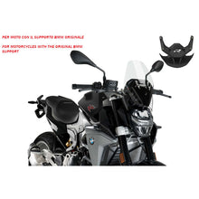 Carica l'immagine nel visualizzatore di Gallery, PUIG CUPOLINO NAKED N.G. SPORT-SUPP.OEM PER BMW F900 R 20-24 TRASPARENTE