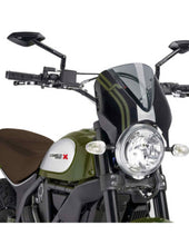 Carica l'immagine nel visualizzatore di Gallery, PUIG CUPOLINO RETRO PER DUCATI SCRAMBLER ICON DARK 23-25 FUME CHIARO-NERO