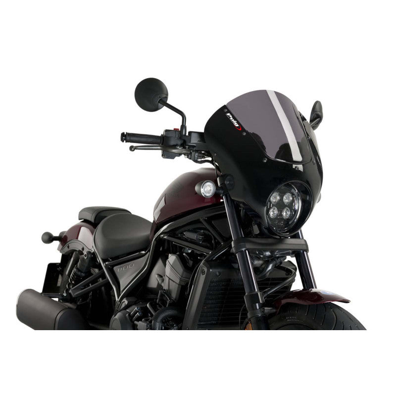PUIG CUPOLINO SEMICARENATO DARK NIGHT PER HONDA CMX1100 DCT REBEL 21-24 FUME CHIARO-21104H