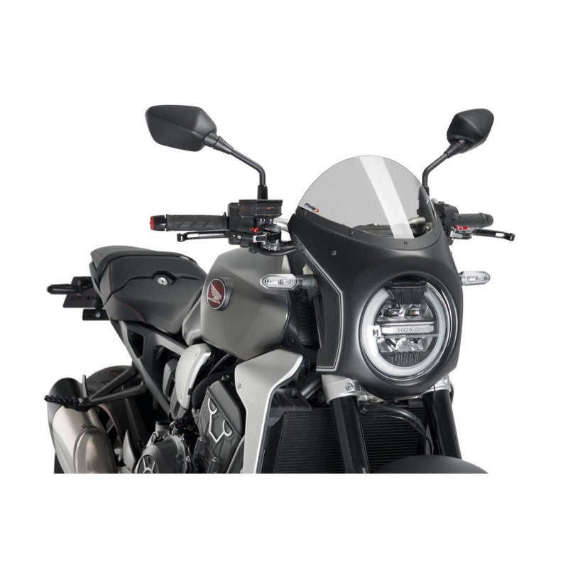 PUIG CUPOLINO SEMICARENATO PER HONDA CB650R NEO SPORTS CAFE 21-23 FUME CHIARO-NERO