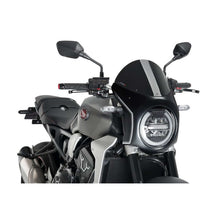 Carica l'immagine nel visualizzatore di Gallery, PUIG CUPOLINO SEMICARENATO PER HONDA CB650R NEO SPORTS CAFE 21-23 NERO-CARBON