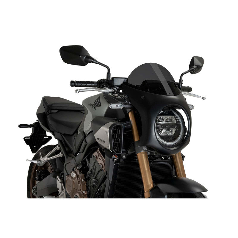 PUIG CUPOLINO SEMICARENATO PER HONDA CB650R NEO SPORTS CAFE 24-25 FUME SCURO-NERO