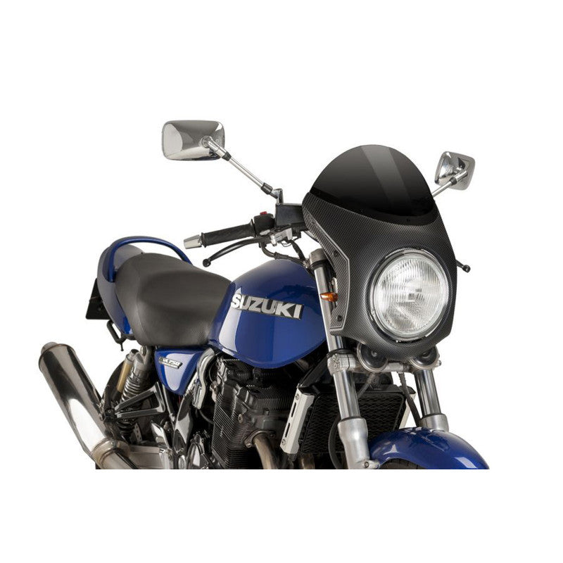 PUIG CUPOLINO SEMICARENATO PER TRIUMPH SCRAMBLER 400X 24-25 NERO-CARBON