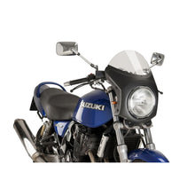 Carica l'immagine nel visualizzatore di Gallery, PUIG CUPOLINO SEMICARENATO PER TRIUMPH SPEED TWIN 19-21 FUME CHIARO-CARBON