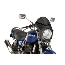 Carica l'immagine nel visualizzatore di Gallery, PUIG CUPOLINO SEMICARENATO TRIUMPH THRUXTON 16-19 FUME SCURO-CARBON