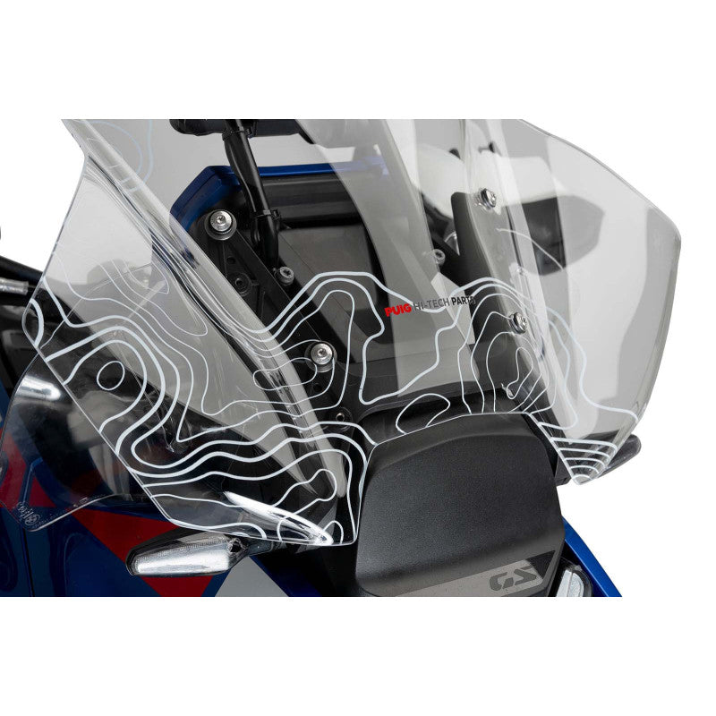 PUIG CUPOLINO TOURING PLUS CON RADAR PER BMW R1300 GS TRIPLE BLACK 23-25 SERIGRAFATO