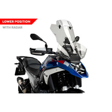 Carica l'immagine nel visualizzatore di Gallery, PUIG CUPOLINO TOURING PLUS-VISIERA CON RADAR PER BMW R1300 GS TROPHY 23-25 TRASPARENTE