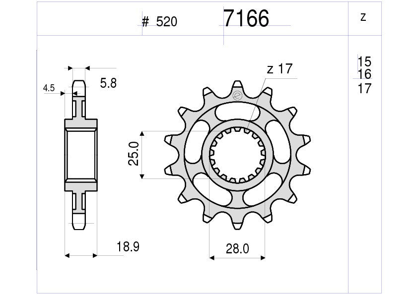 KIT TRASMISSIONE OGNIBENE TROFEO APRILIA Cod. 37A001