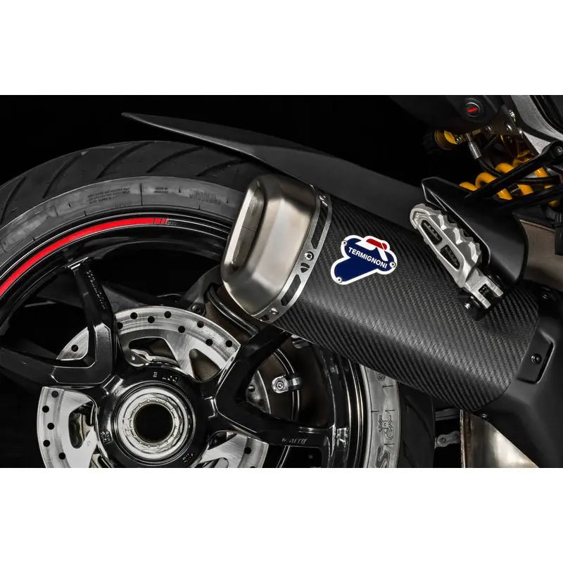 Termignoni SILENZIATORE MULTISTRADA 1200 CORTO - 96480711A-96480713A — scarico montato sulla moto, vista 1
