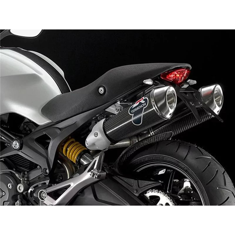 Termignoni CP SIL RACING CARB M696-796-1100 (D101) - 96027509B — scarico montato sulla moto, vista 2
