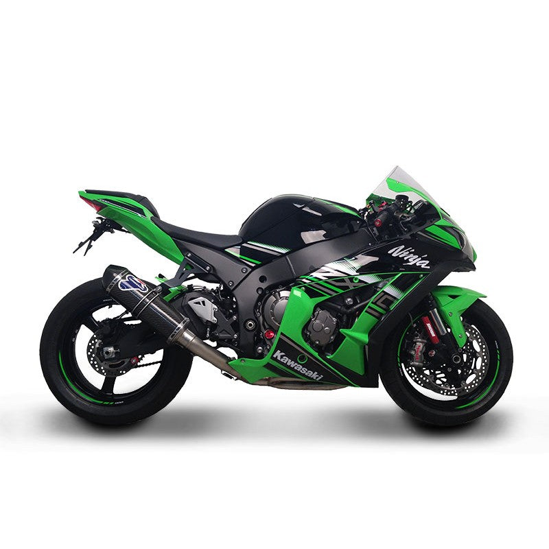 Termignoni K08010200TCC — scarico montato sulla moto, vista 1